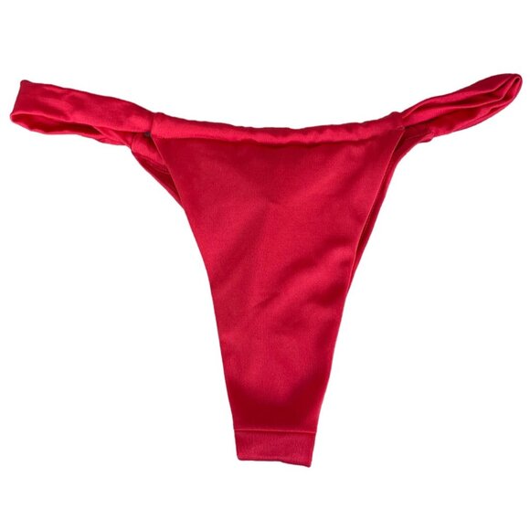 Etam Red High-Cut Bikini Swim Bottoms sz S Adjustable for Custom Coverage - Picture 3 of 8